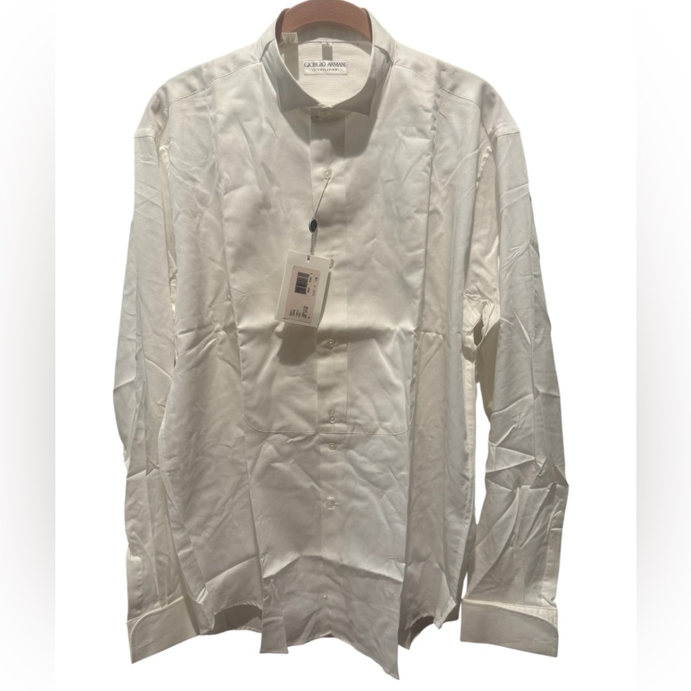 GIORGIO ARMANI Men’s Vintage White Tuxedo Dress Shirt